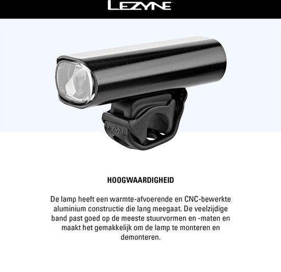Lezyne Hecto Drive StVZO 65 Lux Front - Micro-USB Oplaadbare Fietsverlichting - LED Fietslamp Voorlicht - Koplamp Fiets - CNC-gefreesd Aluminium - Zwart — afbeelding 2