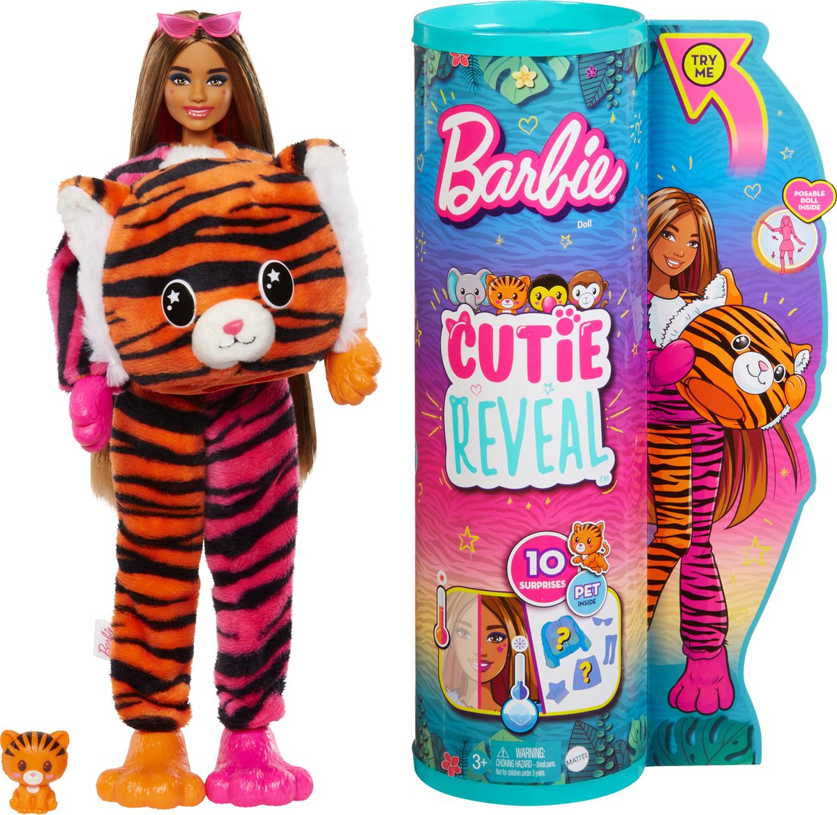 Barbie Cutie Reveal Jungle - Barbiepop - Tijger met verrassingsaccessoires — afbeelding 10