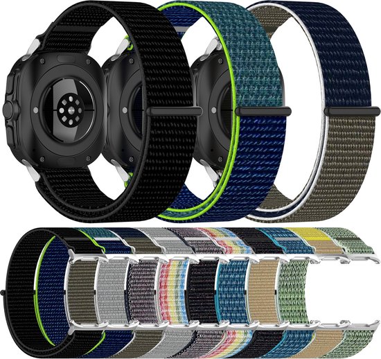 By Qubix Bracelet boucle Sport en nylon - Vert - bleu foncé - Convient pour Samsung Galaxy Watch Ultra 47 mm