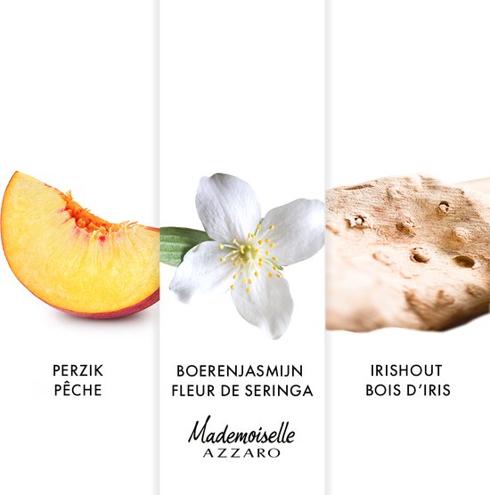 Pêche, pivoine et racine d'iris de Mademoiselle Azzaro.