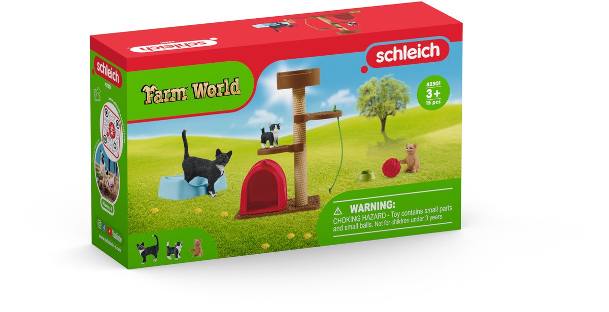 schleich FARM WORLD - Wandeling met een schattig katje - Speelfigurenset - Kinderspeelgoed voor Jongens en Meisjes - 3 tot 8 jaar - 9 Onderdelen — afbeelding 5