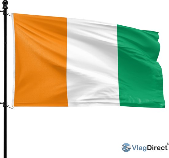VlagDirect - drapeau ivorien - drapeau de la Côte d'Ivoire - 90 x 150 cm