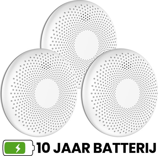 Aroha Safety Pro Combimelder - 10 jaar batterij - Rookmelder & Koolmonoxidemelder - CO melder & Brandmelder - 3 set