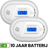 Aroha Safety Pro Koolmonoxidemelder - CO melder met 10 jaar batterij - Draagbare koolstofmonoxidemelder, CO meter & CO gas detector met alarm - Multipack 2 set