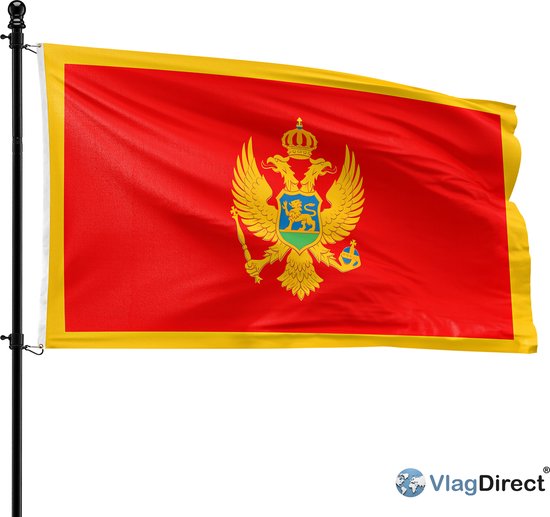 VlagDirect - drapeau Monténégrin - drapeau Monténégro - 90 x 150 cm