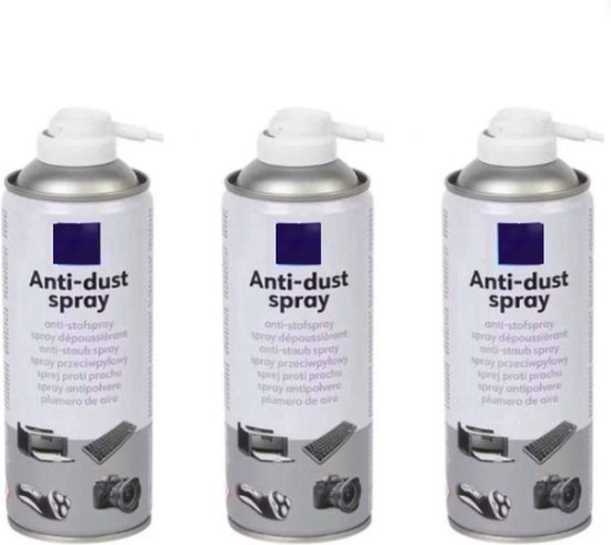 Foto: Anti stofspray spuitbus met perslucht 3 x 400ml blaast stof en vuil weg moeilijkst bereikbare plaatsen eenvoudig stofvrij maken pc printer computer ps mobiel laptop keyboard