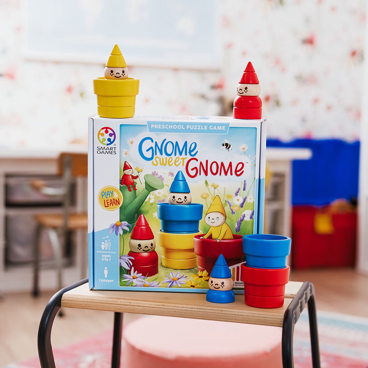 SmartGames Gnome Sweet Gnome - Houten Logisch Denkspel - 48 Educatieve Zoekuitdagingen - Solospel voor Peuters & Kleuters - Vanaf 3 Jaar — afbeelding 2