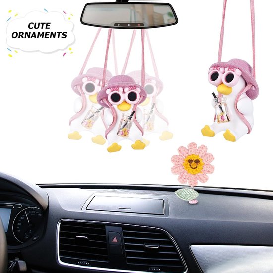 Grappige Autospiegelhanger – Bulldog Met Gelukssymbool – Gouden Accessoire, Eenvoudig Te Monteren