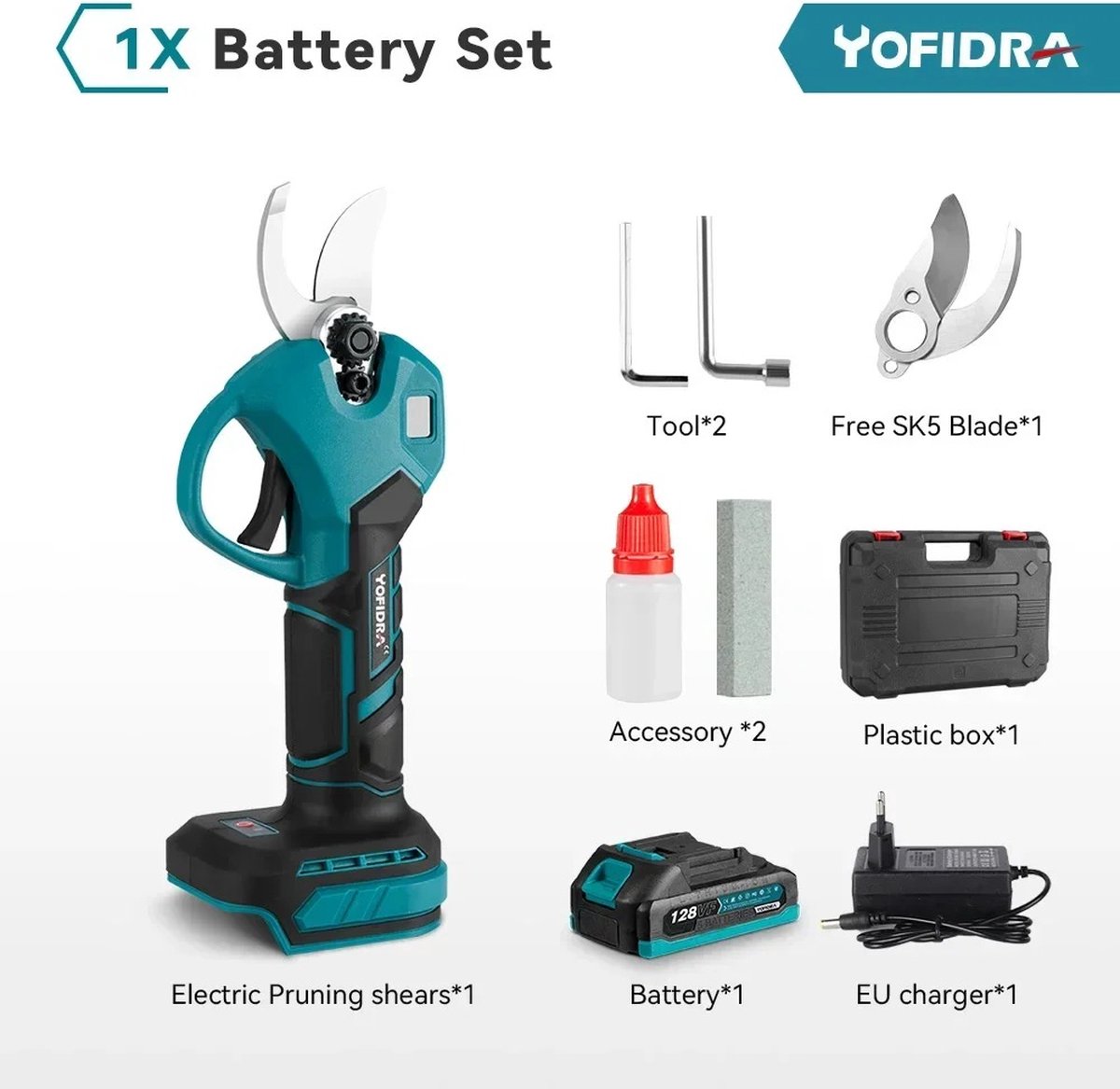 Yofidra Seastone- Elektrische Snoeischaar Heggenschaar Takkenschaar Incl. Opbergbox Tuin gereedschap