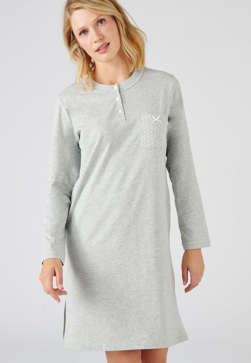 Damart Slipdress mesh jersey, lengte 95 cm - Dames - Grijs - 46-48 (L)