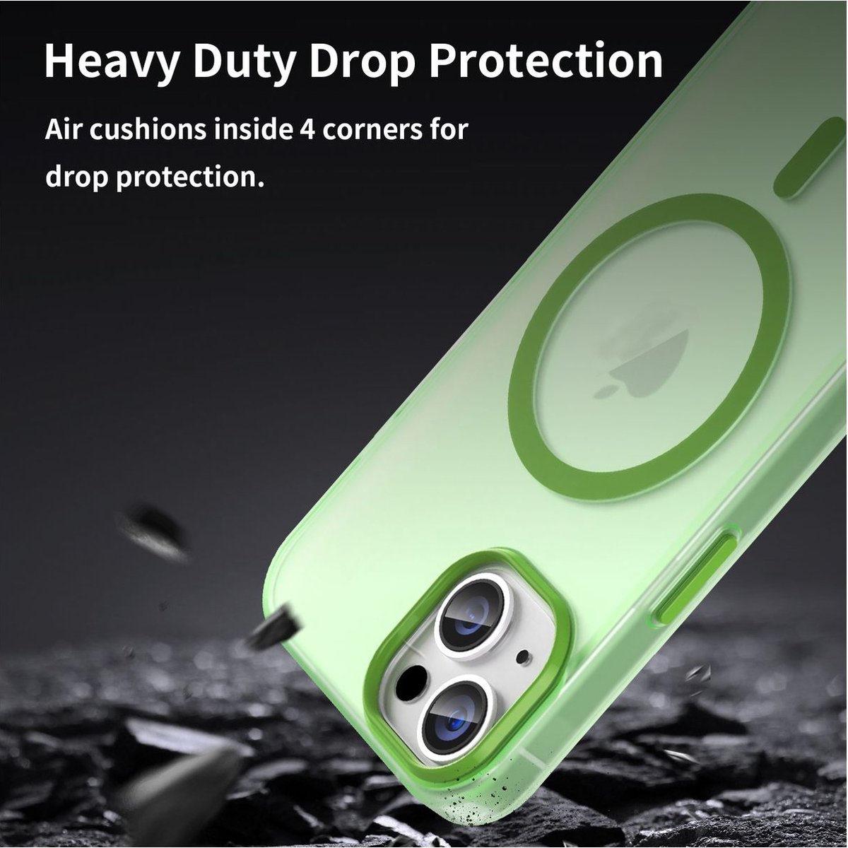 Mobigear Hoesje geschikt voor Apple iPhone 16 MagSafe Telefoonhoesje Flexibel TPU | Mobigear Shockproof Backcover | Geschikt voor MagSafe | Geschikt voor Draadloos Opladen met Magnetische Ring | Geschikt voor MagSafe Case - Groen