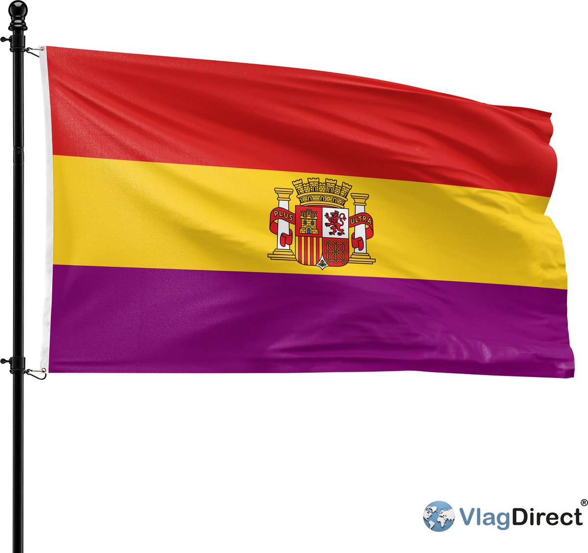 VlagDirect - Spaanse vlag Tweede Spaanse Republiek - Spanje Tweede Spaanse Republiek vlag - 90 x 150 cm.