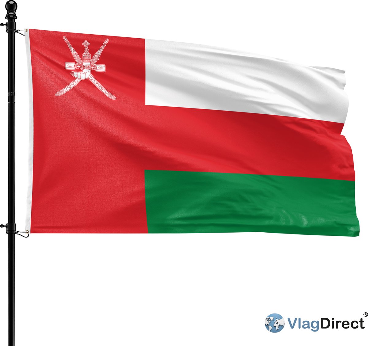 VlagDirect - Omaanse vlag - Oman vlag - 90 x 150 cm.