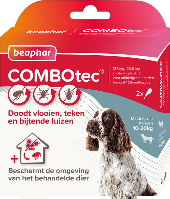 Beaphar Combotec Anti Vlooien en Teken Druppels Hond 10-20 kg 2 pipetten