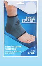 Sport Support Enkelbandage - Donkerblauw - Spier en gewrichtsband - Nylon / Rubber - Maat L/XL