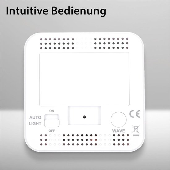 Analoge wekkerradio met stil uurwerk, snooze, wit inclusief batterij