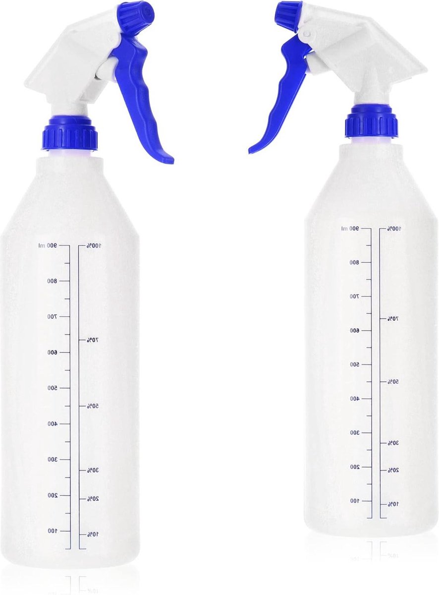 Image of 2x spuitfles - chemicaliënbestendige 360 graden pompspuit - siliconen minerale vetten - 900 ml - wit Blauw