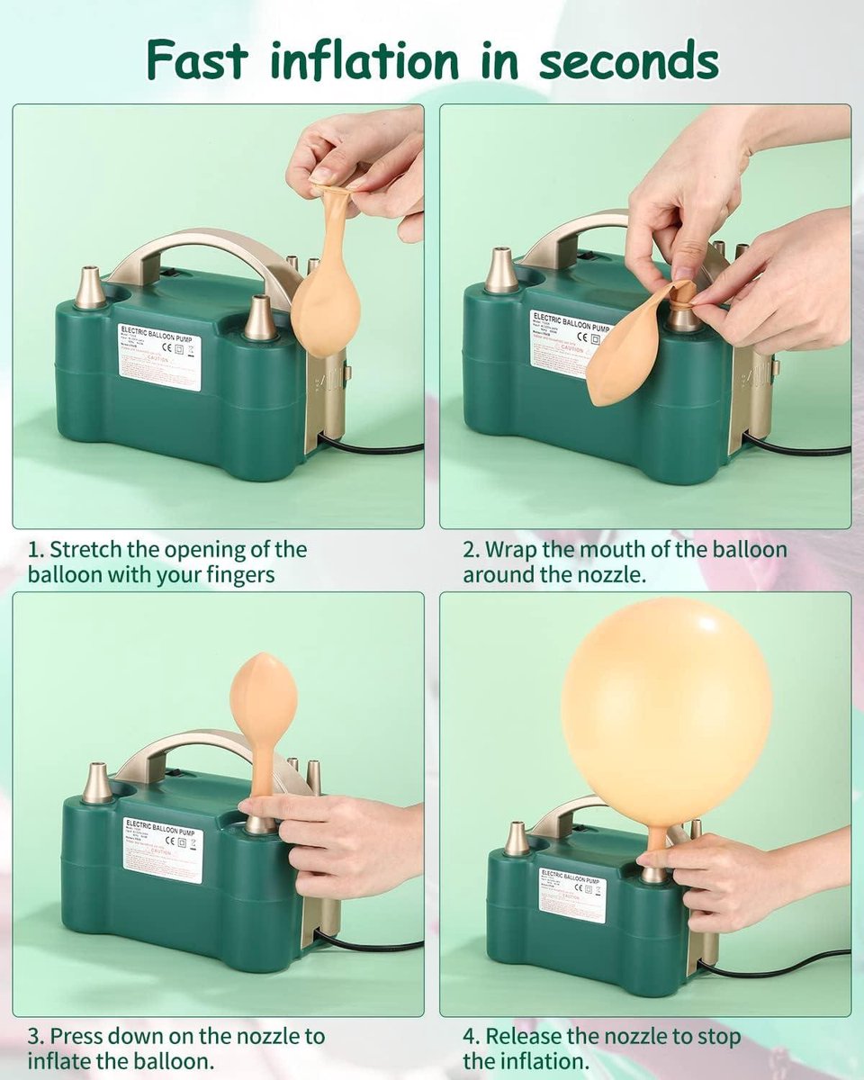 Elektrische ballonnenpomp 600 W met twee mondstukken