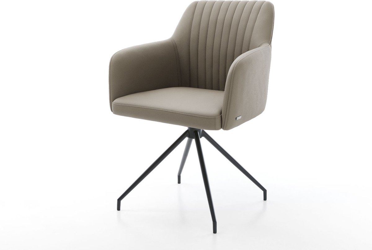 DELIFE Gestoffeerde-stoel Greg-Flex kruisframe conisch zwart echt leer mud pocketveer kern Bruin