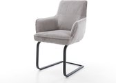 Modèle de traîneau Heira- Flex avec accoudoir modèle de traîneau cordon noir plat noyau à ressorts ensachés gris argenté