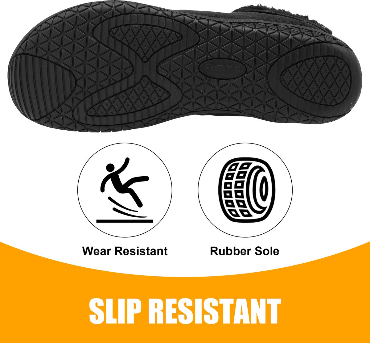 Geweo Sneakers - Winter Schoenen met Katoen Dames - Schoenen met Katoen Heren - Winter Fleece Gevoerd Warme Winterlaarzen - Schoenen Antislip Outdoor - Zwart - Maat 37