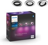 Bol.com Philips Hue Centura inbouwspot - wit en gekleurd licht- 3-pack - aluminium - rond - GU10 aanbieding