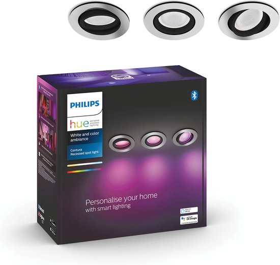 Philips Hue Centura inbouwspot White and Color - rond - Aluminium - 3-pack