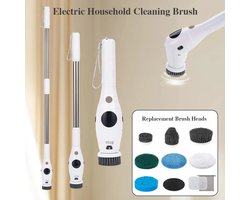 8-in-1 Elektrische Reinigingsborstel met LCD Scherm en LED Verlichting – Power Spin Scrubber voor Keuken, Badkamer en Toilet – Alles-in-één Schoonmaaktool