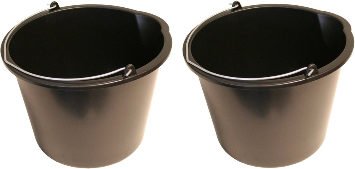 Goedkoopste Voordeelset van 3x stuks stevige bouwemmers / huishoudemmer met schenktuit - 12 liter - emmers