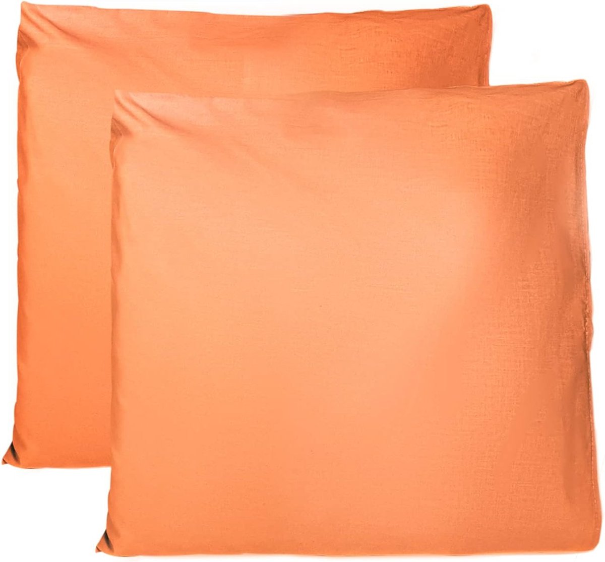 Azalia kussenslopen 100% Pure katoen 60x60 CM, Set van 2 Bed Kussen Stoffen Gemaakt in Italië, Tassluiting, Solid Color, Standaard Maat met - Oranje