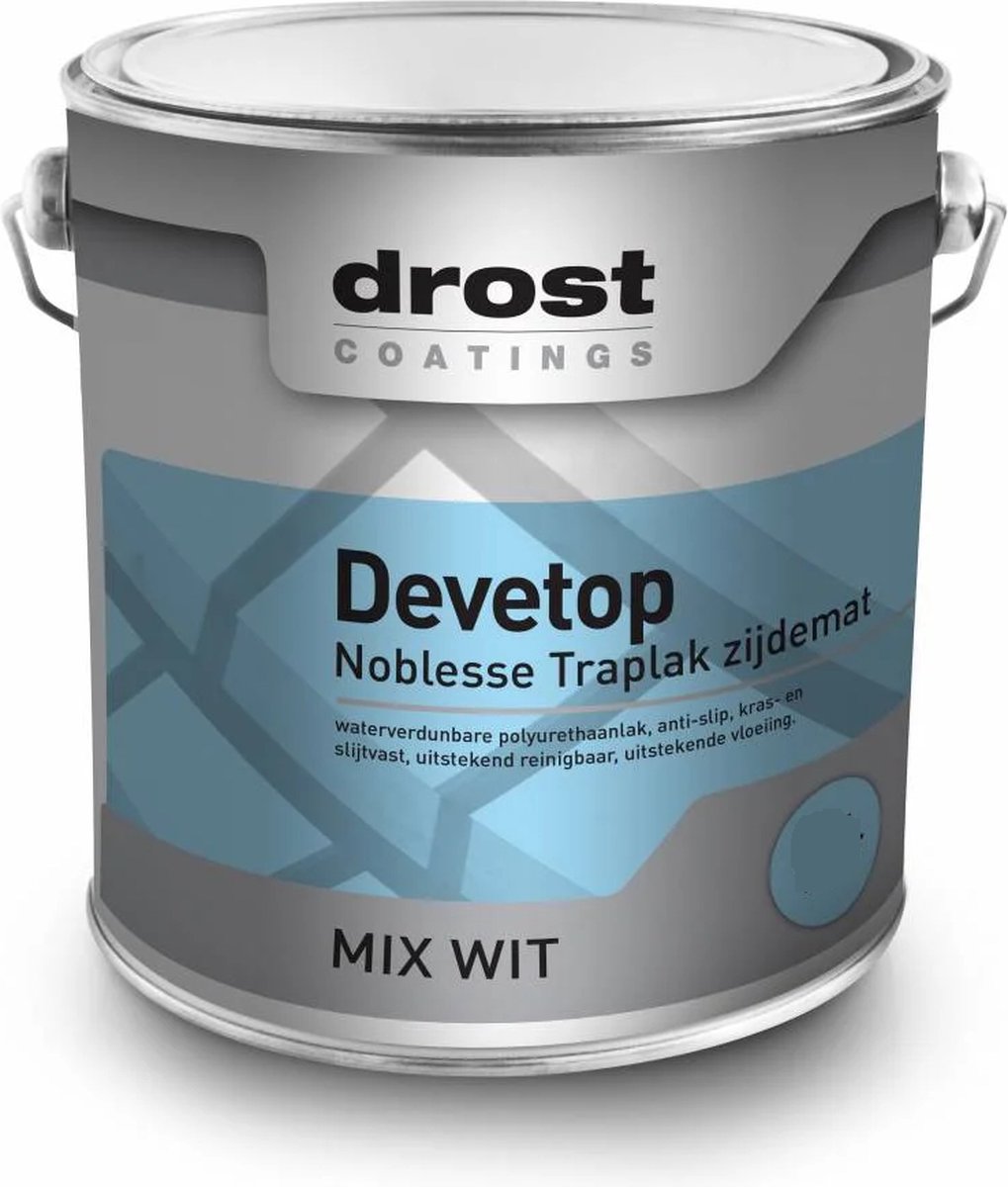 Devetop Noblesse PU/AC trappenlak zijdemat wit 2.5 liter