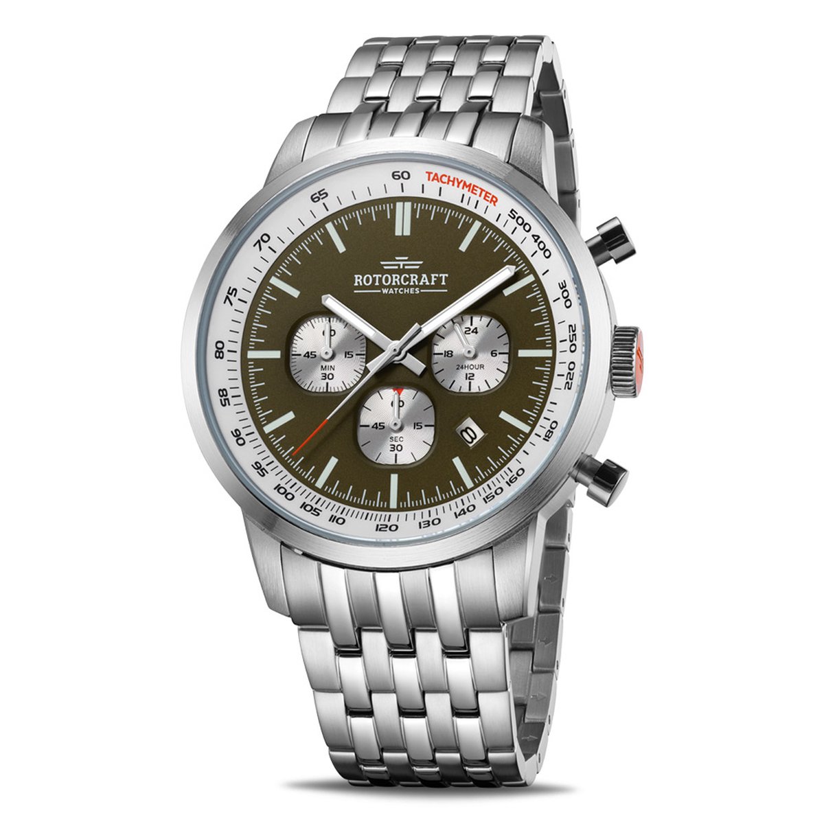 Rotorcraft Watches - Berlin - RC3803 - herenhorloge chronograaf - zilverkleurig - 45 mm