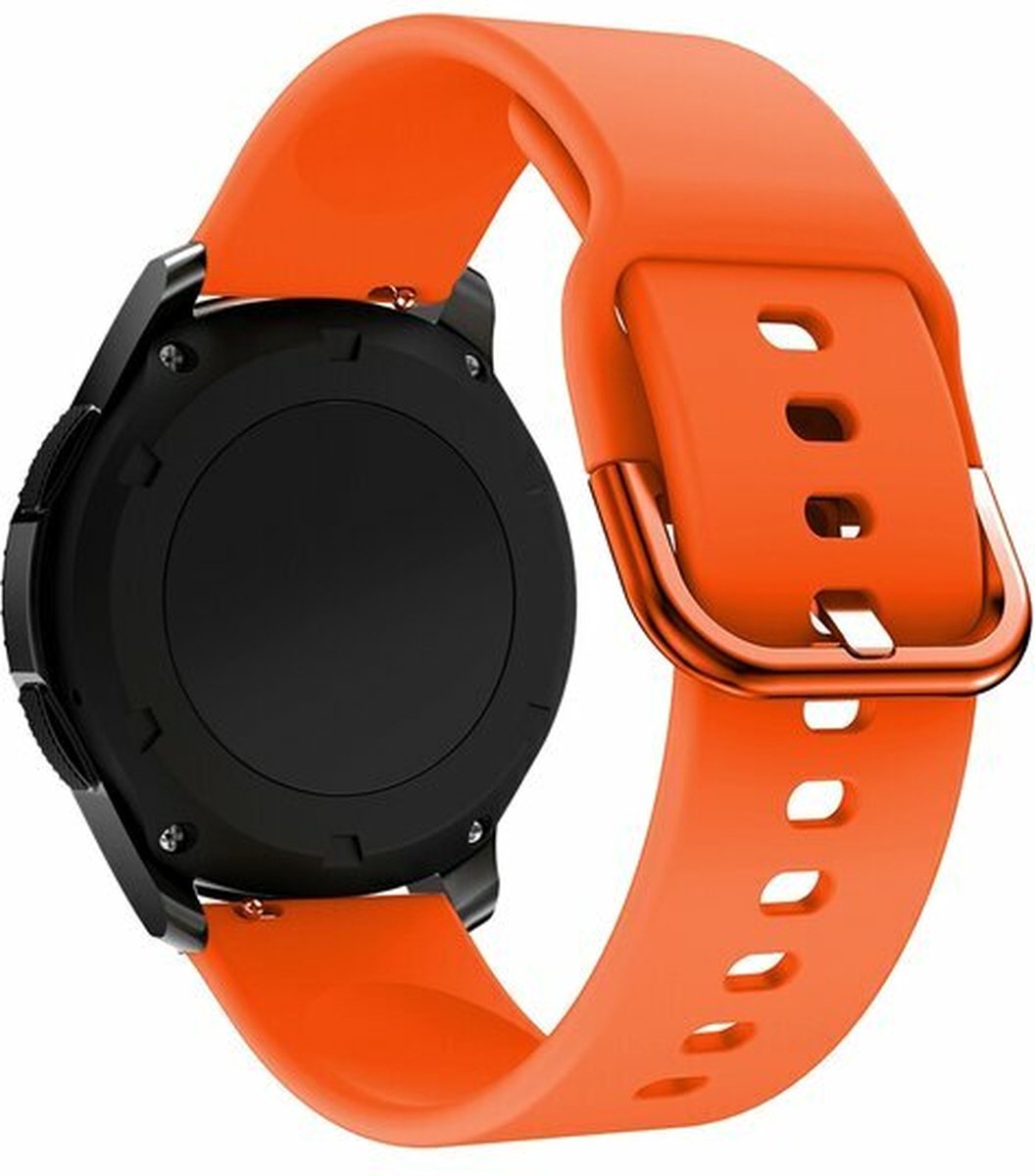 By Qubix - Siliconen sportband 20mm - Oranje - Geschikt voor Samsung Galaxy Watch 7 (40 & 44mm) - Galaxy Watch FE - Galaxy Watch 6 - Galaxy Watch 6 Pro - Galaxy Watch 5 - 5 Pro - Galaxy Watch 4 - 4 Classic - Active 2 - Watch 3 (41mm)