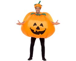 Pumpkin Costume voor Volwassenen - Opblaasbaar Halloween Kostuum - Inclusief Hoed en Batterijopblaassysteem - Grappig en Uniek
