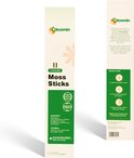 Verpakking van 'Bloomin Moss Sticks' met productinformatie en instructies op de achterkant.
