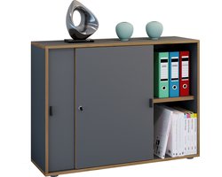 VCM Houten kantoorkast Dossierkast Kantoormeubilair Kast Salia 2-voudig breedte 100 cm Schuifdeuren Houten kantoorkast Dossierkast Kantoormeubilair Kast Salia 2-voudig breedte 100 cm Schuifdeuren