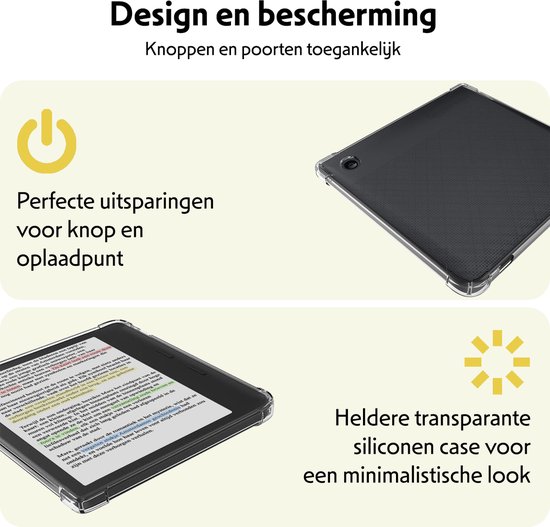 Hoes Geschikt voor Kobo Libra Colour Hoesje Siliconen Case Hoes Siliconen Back Cover - Transparant van Merkloos — afbeelding 3