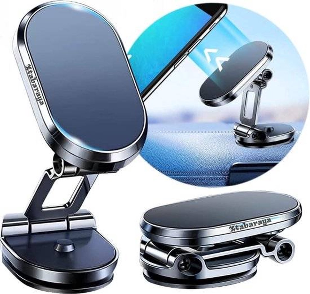 Xtabarya Magnetische Auto Telefoon Houder Dashboard Magneet Telefoon Stand zilver