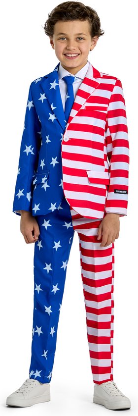 Suitmeister USA Flag - Jongens Pak - Carnavalskleding - Kostuum - Amerika - Gekleurd - 14-16 jaar - Maat XL