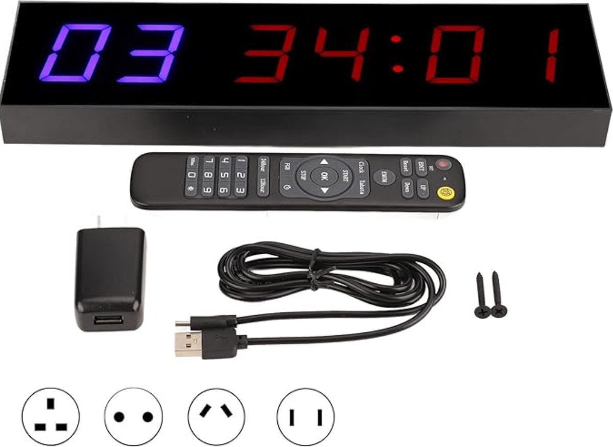 LED Interval Timer voor Fitness Training - Aftelklok en Oplopende Stopwatch voor Thuisgebruik Sportzaal Oefeningen
