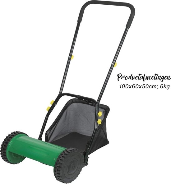 Grasmaaier Handmatig - Grastrimmer Met Opvangbak - Handmaaier 30 Cm Breed - Kooimesmaaier - 100 x 60 x 50 cm - Groen — afbeelding 3
