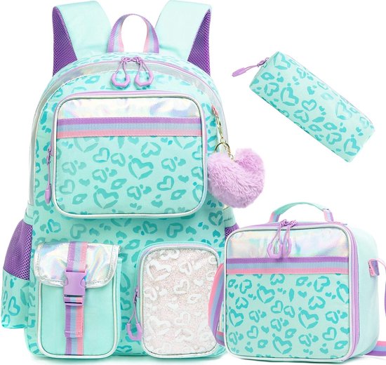 HTgroce Unicornio Mochila Escolar con Ruedas Niña Fidget Toy Mochilas con Carrito Escolares Bolso Fidget Toy 3 in 1, Juguete Antiestrés y Mochilas Escolares con Carro
