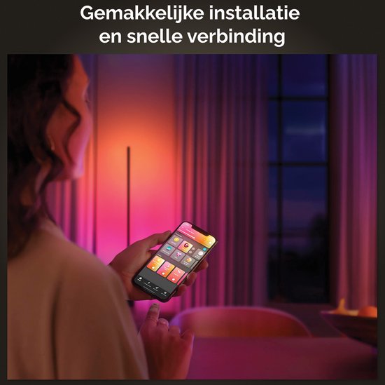 Philips Hue White and Color ambiance Lampe à poser Gradient Signe, Lampe de table intelligente, Bluetooth, Blanc, LED, Ampoule(s) non remplaçable(s), Blanc