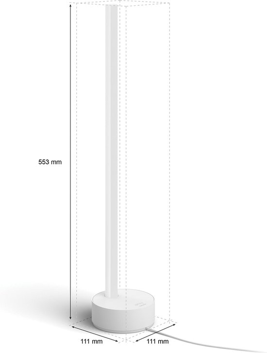 Philips Hue White and Color ambiance Lampe à poser Gradient Signe, Lampe de table intelligente, Bluetooth, Blanc, LED, Ampoule(s) non remplaçable(s), Blanc