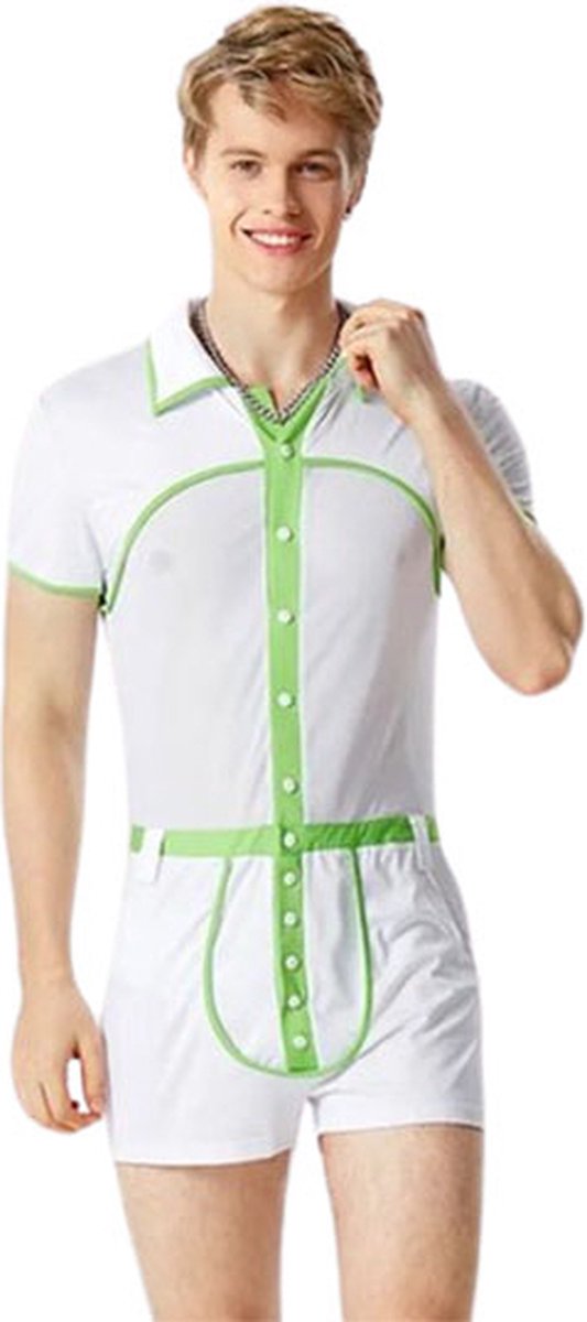 Goedkoopste Erotisch Dokter Bodysuit Heren – OneSize – Sexy Jumpsuit – Korte Mouw & Broek