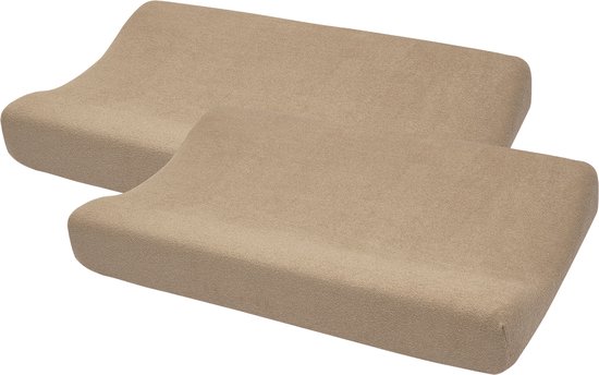 Meyco Baby Uni aankleedkussenhoes - 2-pack - badstof - taupe - 50x70cm — afbeelding 2
