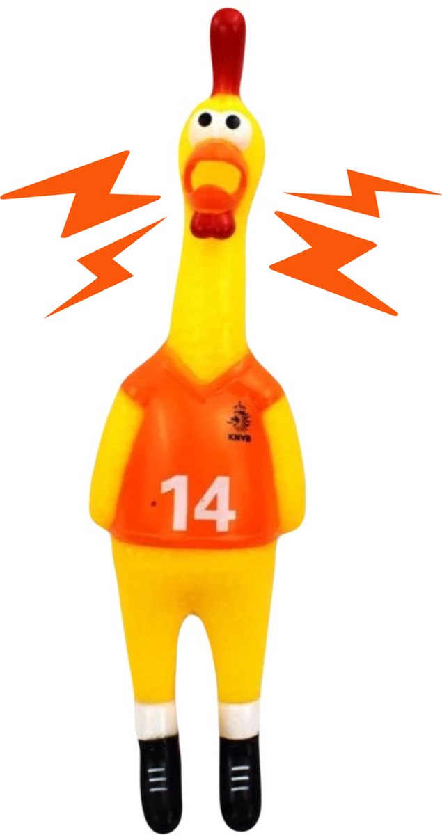 THAR Schreeuwende Kip 17 Cm – Grappig Rubberen Speelgoed Met Piepgeluid – Anti-stress Gadget Voor Kinderen, Volwassenen En Huisdieren – Compact Cadeau