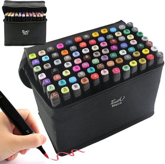 Twinmarkers – 80 Alcohol Markers – Inclusief Opbergtas – Voor Volwassenen & Kinderen