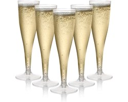 MATANA - 48 Herbruikbare Plastic Champagneglazen 130ml - voor Bruiloften, Verjaardagen, Kerst & Feesten - Elegante Plastic Glazen voor Cocktails, Dessert
