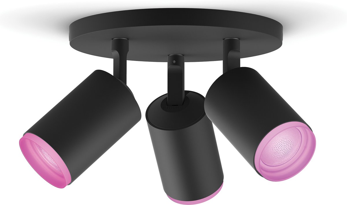 Philips Hue Fugato opbouwspot - wit en gekleurd licht - 3-spots - zwart — afbeelding 2